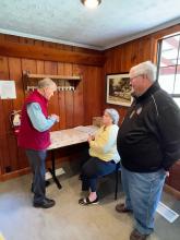 Esther and Tom Harrison welcoming George Dawson