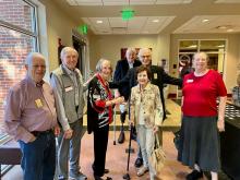 The party starts in the lobby at the registration table